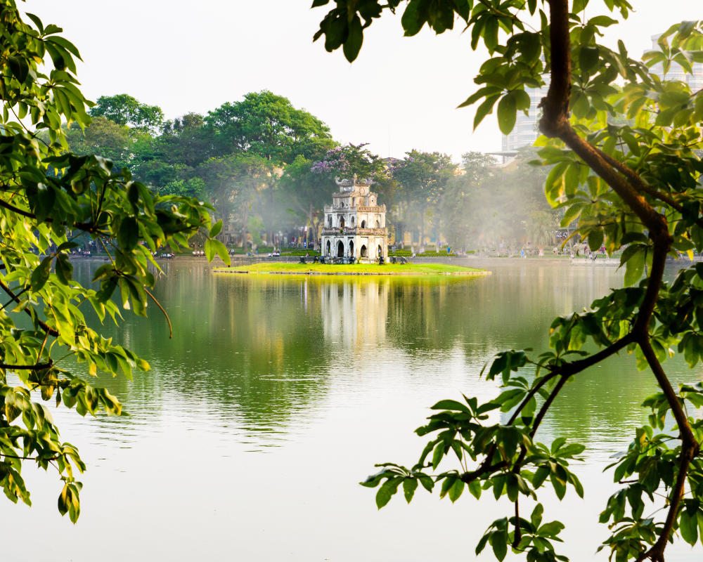 A beautiful image of a lake in Vietnam